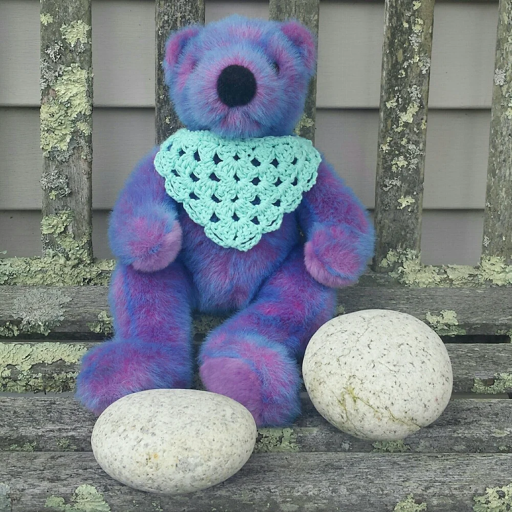 Hand Crafted Aqua Blue Crochet Pet Bandana Neck Kerchief Small